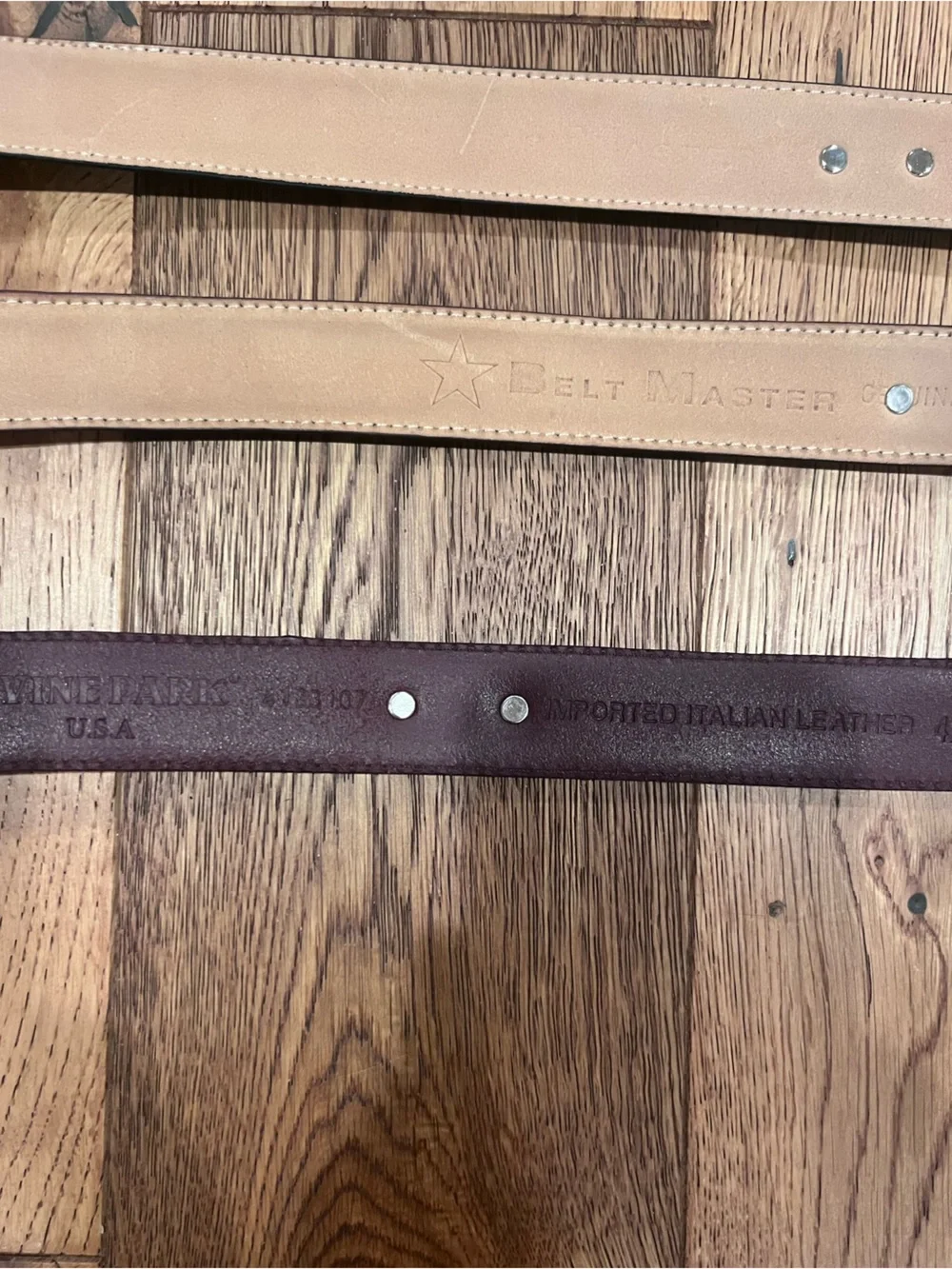 Three Leather Western-style Golf Belts with Silver Buckles - 48”